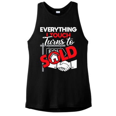 Everything I Touch Turns To Sold Realtor Real Estate Agent Ladies PosiCharge Tri-Blend Wicking Tank