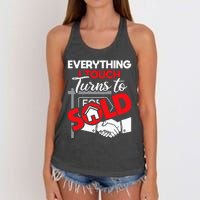 Everything I Touch Turns To Sold Realtor Real Estate Agent Women's Knotted Racerback Tank