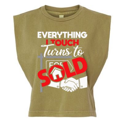 Everything I Touch Turns To Sold Realtor Real Estate Agent Garment-Dyed Women's Muscle Tee