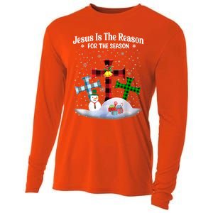 Esus Is The Reason For The Season Christian Christmas Gift Cooling Performance Long Sleeve Crew