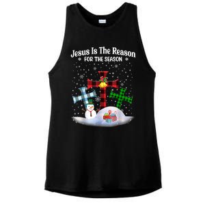 Esus Is The Reason For The Season Christian Christmas Gift Ladies PosiCharge Tri-Blend Wicking Tank