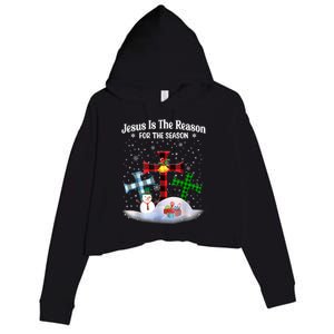 Esus Is The Reason For The Season Christian Christmas Gift Crop Fleece Hoodie