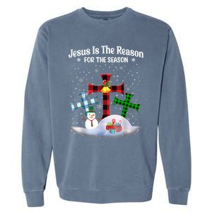 Esus Is The Reason For The Season Christian Christmas Gift Garment-Dyed Sweatshirt