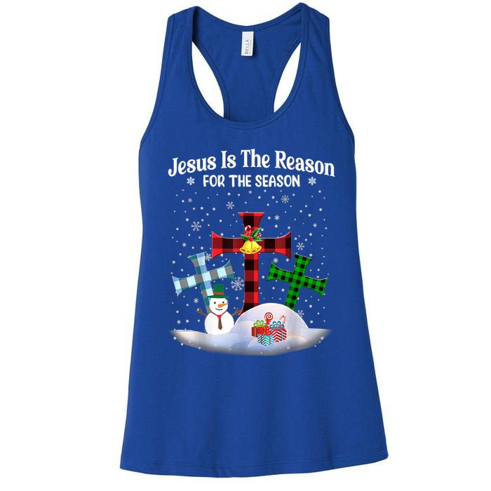 Esus Is The Reason For The Season Christian Christmas Gift Women's Racerback Tank