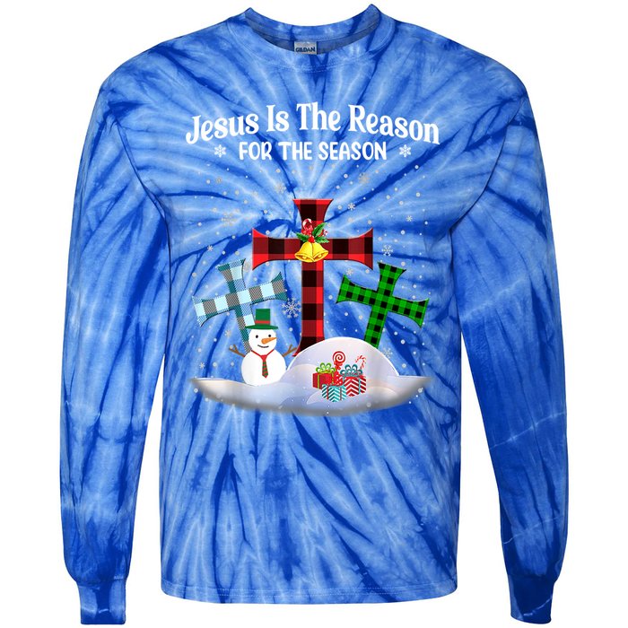 Esus Is The Reason For The Season Christian Christmas Gift Tie-Dye Long Sleeve Shirt