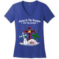 Esus Is The Reason For The Season Christian Christmas Gift Women's V-Neck T-Shirt