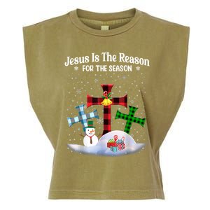 Esus Is The Reason For The Season Christian Christmas Gift Garment-Dyed Women's Muscle Tee