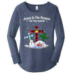 Esus Is The Reason For The Season Christian Christmas Gift Women's Perfect Tri Tunic Long Sleeve Shirt