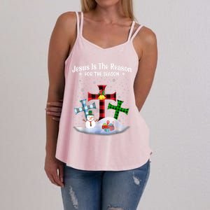 Esus Is The Reason For The Season Christian Christmas Gift Women's Strappy Tank