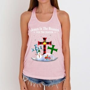 Esus Is The Reason For The Season Christian Christmas Gift Women's Knotted Racerback Tank