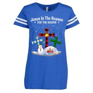 Esus Is The Reason For The Season Christian Christmas Gift Enza Ladies Jersey Football T-Shirt