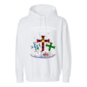 Esus Is The Reason For The Season Christian Christmas Gift Garment-Dyed Fleece Hoodie