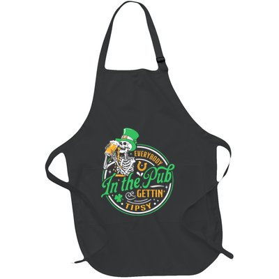 Everybody In The Pub Getting Tipsy St Patricks Day Full-Length Apron With Pockets