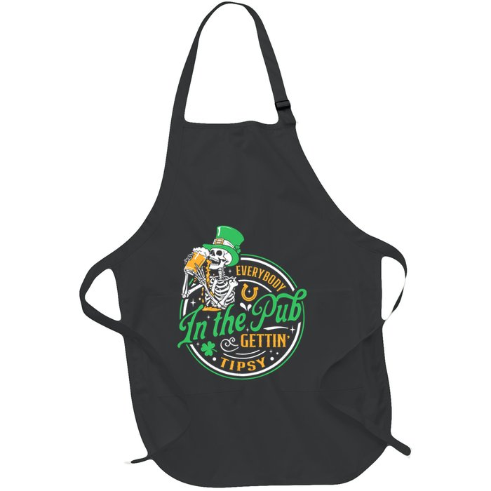 Everybody In The Pub Getting Tipsy St Patricks Day Full-Length Apron With Pockets