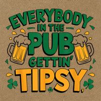 Everybody In The Pub Getting Tipsy Irish St Patricks Day Cotton Canvas Backpack