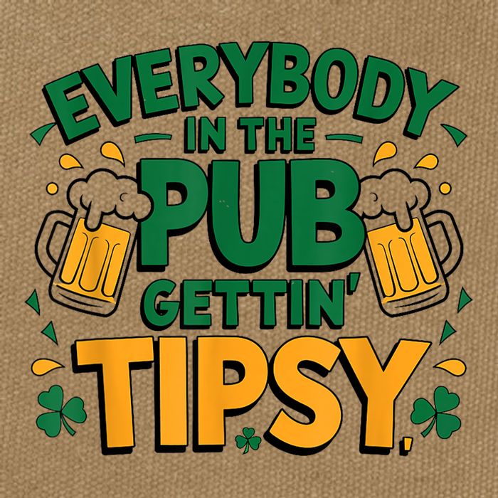 Everybody In The Pub Getting Tipsy Irish St Patricks Day Cotton Canvas Backpack
