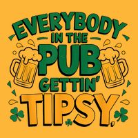 Everybody In The Pub Getting Tipsy Irish St Patricks Day Pom Pom 12in Knit Beanie