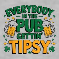 Everybody In The Pub Getting Tipsy Irish St Patricks Day Ladies PosiCharge Tri-Blend Wicking Tank