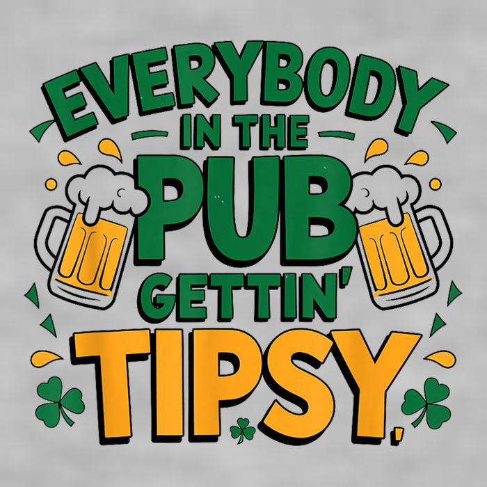 Everybody In The Pub Getting Tipsy Irish St Patricks Day Ladies PosiCharge Tri-Blend Wicking Tank
