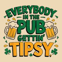 Everybody In The Pub Getting Tipsy Irish St Patricks Day Drawstring Bag