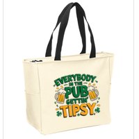 Everybody In The Pub Getting Tipsy Irish St Patricks Day Zip Tote Bag