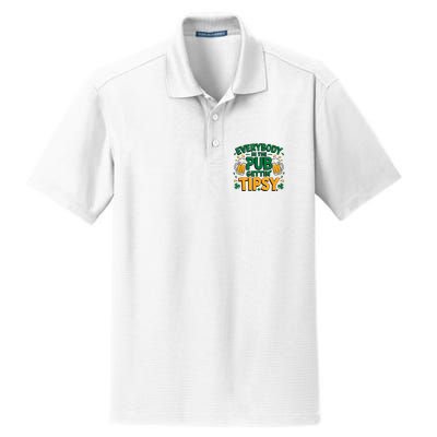 Everybody In The Pub Getting Tipsy Irish St Patricks Day Dry Zone Grid Polo