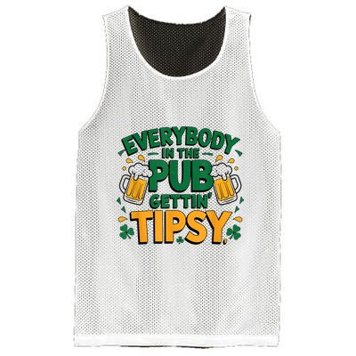 Everybody In The Pub Getting Tipsy Irish St Patricks Day Mesh Reversible Basketball Jersey Tank