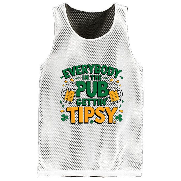 Everybody In The Pub Getting Tipsy Irish St Patricks Day Mesh Reversible Basketball Jersey Tank