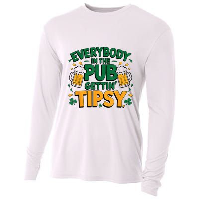 Everybody In The Pub Getting Tipsy Irish St Patricks Day Cooling Performance Long Sleeve Crew