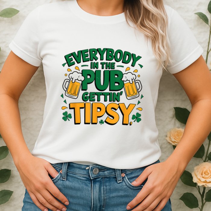 Everybody In The Pub Getting Tipsy Irish St Patricks Day Womens T-Shirt