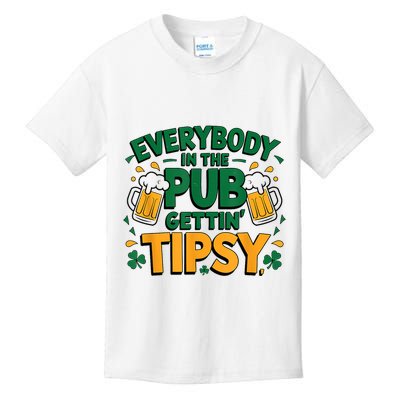 Everybody In The Pub Getting Tipsy Irish St Patricks Day Kids T-Shirt