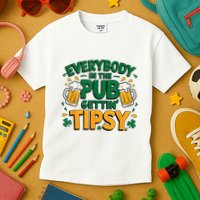 Everybody In The Pub Getting Tipsy Irish St Patricks Day Kids T-Shirt