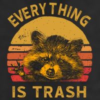 Everything Is Trash Fun Raccoon Picture Camping Hiking Gift 7 Panel Mesh Trucker Snapback Hat