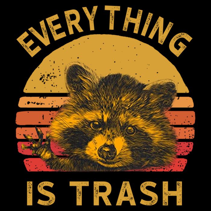 Everything Is Trash Fun Raccoon Picture Camping Hiking Gift Baby Bodysuit