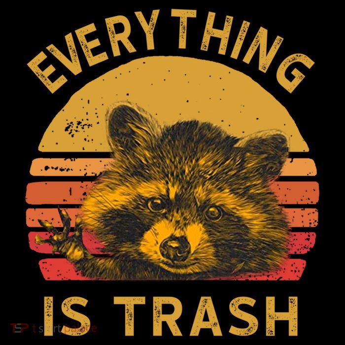 Everything Is Trash Fun Raccoon Picture Camping Hiking Gift Kids T-Shirt