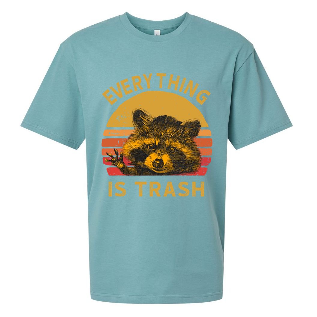 Everything Is Trash Fun Raccoon Picture Camping Hiking Gift Sueded Cloud Jersey T-Shirt