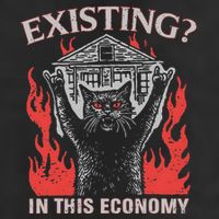Existing In This Economy Funny Cat Meme Humor Joke Sarcastic .Png 15oz Campfire Ceramic Mug