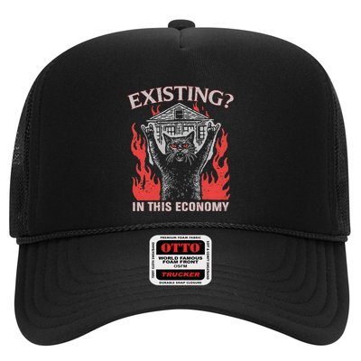 Existing In This Economy Funny Cat Meme Humor Joke Sarcastic .Png Trucker Hat