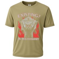 Existing In This Economy Funny Cat Meme Humor Joke Sarcastic .Png Cooling Performance Crew T-Shirt