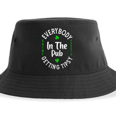 Everybody In The Pub Getting Tipsy St Patricks Day Shamrock Sustainable Bucket Hat