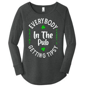 Everybody In The Pub Getting Tipsy St Patricks Day Shamrock Women's Perfect Tri Tunic Long Sleeve Shirt