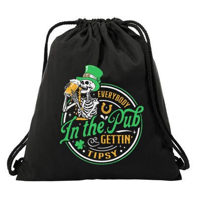 Everybody In The Pub Getting Tipsy St Patricks Day Drawstring Bag