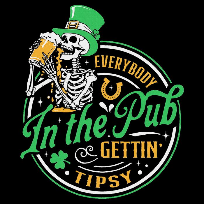 Everybody In The Pub Getting Tipsy St Patricks Day Drawstring Bag
