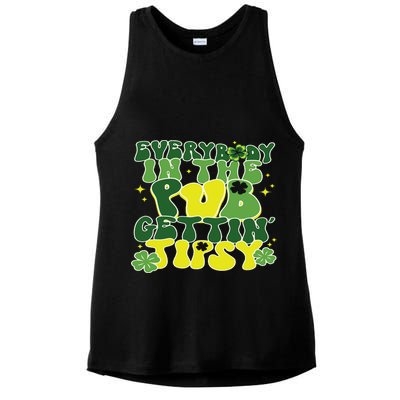 Everybody In The Pub Getting Tipsy Funny St Pattys Day Ladies PosiCharge Tri-Blend Wicking Tank
