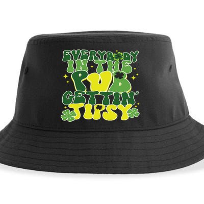 Everybody In The Pub Getting Tipsy Funny St Pattys Day Sustainable Bucket Hat