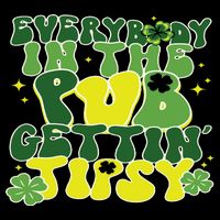 Everybody In The Pub Getting Tipsy Funny St Pattys Day Drawstring Bag
