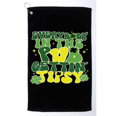 Everybody In The Pub Getting Tipsy Funny St Pattys Day Golf Towel