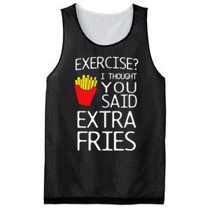 Exercise I Thought You Said Extra Fries Mesh Reversible Basketball Jersey Tank