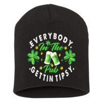 Everybody In The Pub Getting Tipsy St Patricks Day Shamrock Short Acrylic Beanie