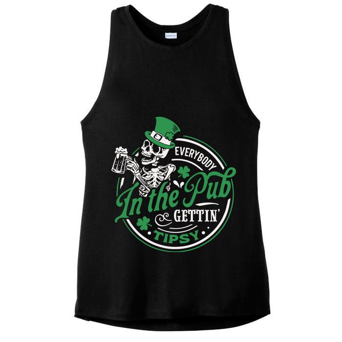 Everybody In The Pub Gettin Tipsy Shenanigans Drinking Ladies PosiCharge Tri-Blend Wicking Tank